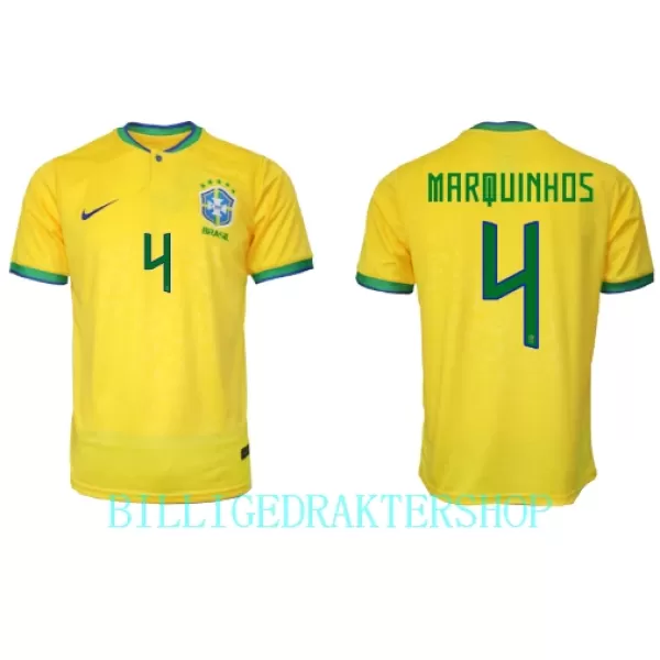 Brasil Marquinhos 4 Hjemmetrøye VM 2022