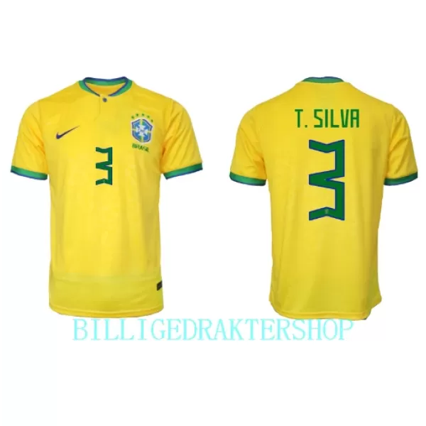 Brasil Thiago Silva 3 Hjemmetrøye VM 2022