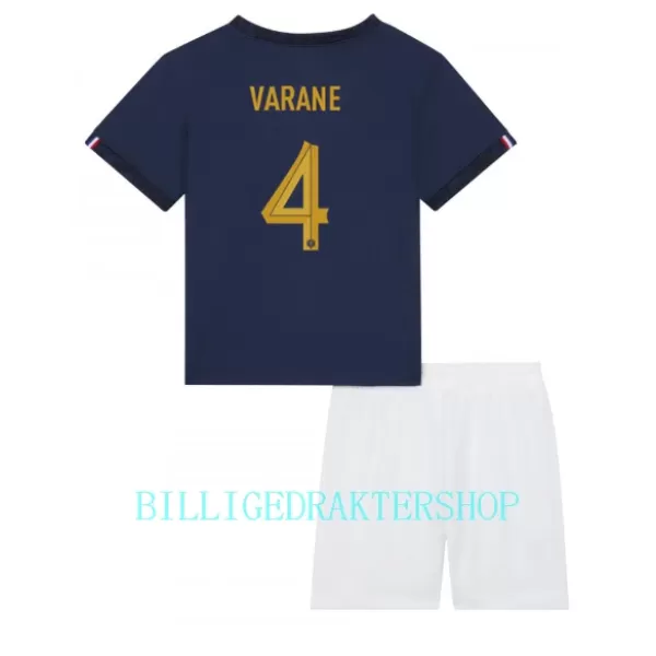 Frankrike Raphael Varane 4 Hjemmetrøye Barn VM 2022