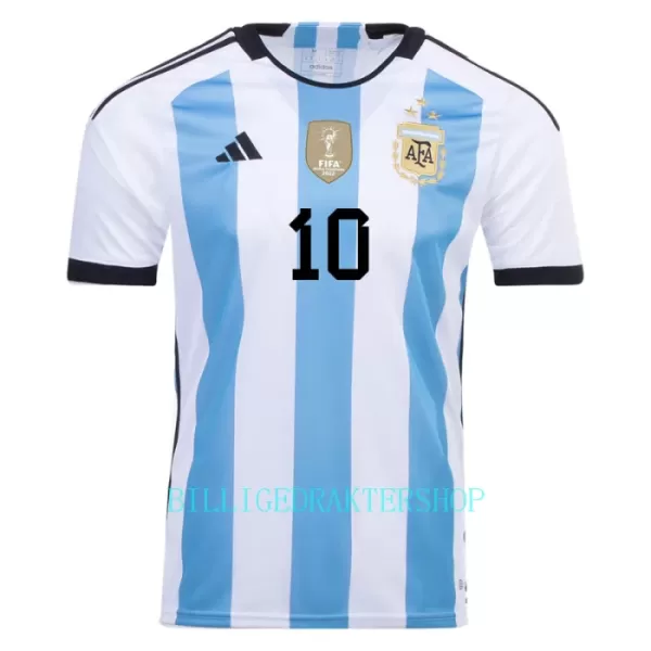 Argentina 3 Star Lionel Messi 10 Hjemmetrøye VM 2022