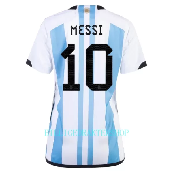 Argentina 3 Star Lionel Messi 10 Trøye Dame VM 2022