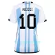 Argentina 3 Star Lionel Messi 10 Trøye Dame VM 2022