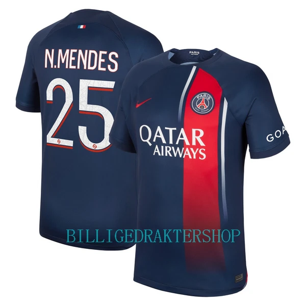 Paris Saint-Germain N.Mendes 25 Hjemmetrøye 2023/2024