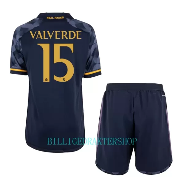 Real Madrid Federico Valverde 15 Bortetrøye Barn 2023/2024