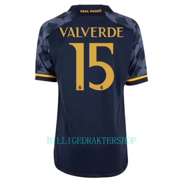 Real Madrid Federico Valverde 15 Bortetrøye Barn 2023/2024