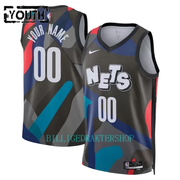 Brooklyn Nets Trøye Barn City Edition 2023/2024 Swingman Svart