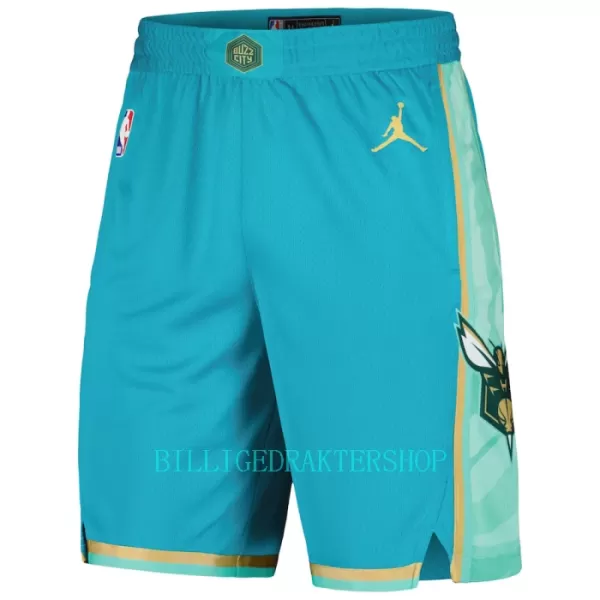 Charlotte Hornets NBA Shorts City Edition Swingman Blågrønn