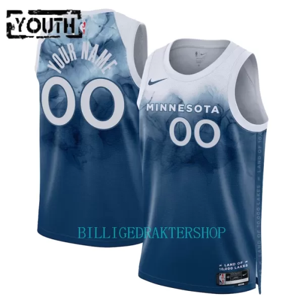 Minnesota Timberwolves Trøye Barn City Edition 2023/2024 Swingman Blå