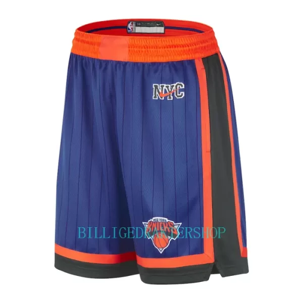 New York Knicks NBA Shorts City Edition Swingman Blå