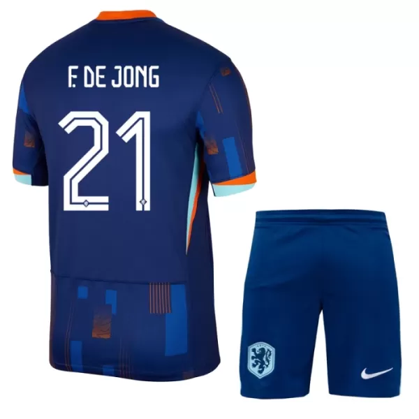 Nederland Frenkie de Jong 21 Bortetrøye Barn EM 2024