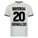 Bayer 04 Leverkusen Alejandro Grimaldo 20 Bortetrøye 2023/2024