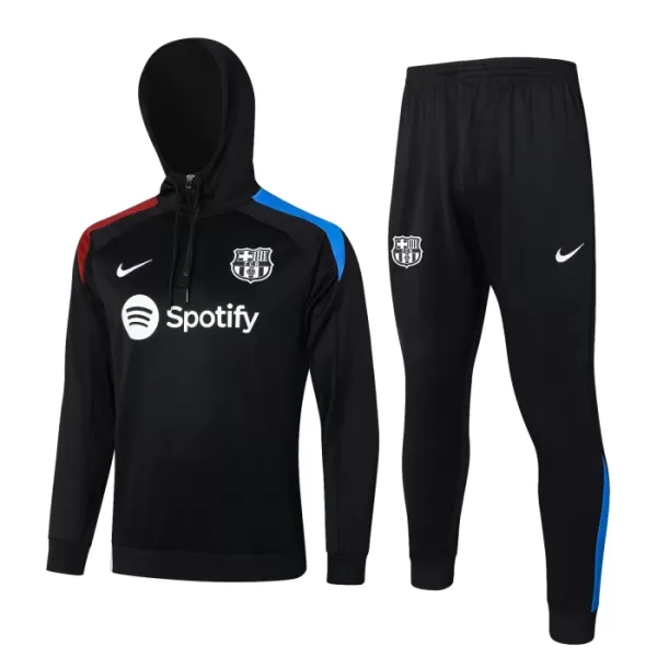 Barcelona Hoodie Trenings Collegegenser Set Barn 2024/2025 Svart