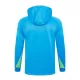 Brasil Hoodie Trenings Collegegenser Set 2024/2025 Blå