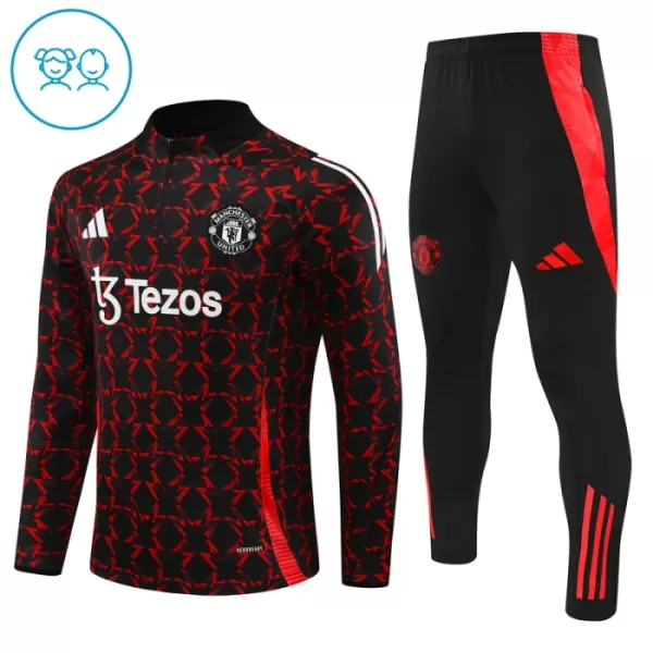 Manchester United Trenings Collegegenser Set Barn 2024/2025 Svart