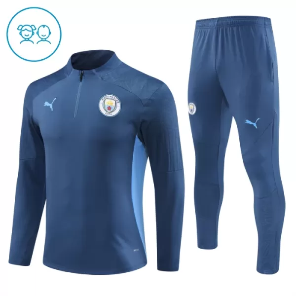 Manchester City Trenings Collegegenser Set Barn 2024/2025 Navy