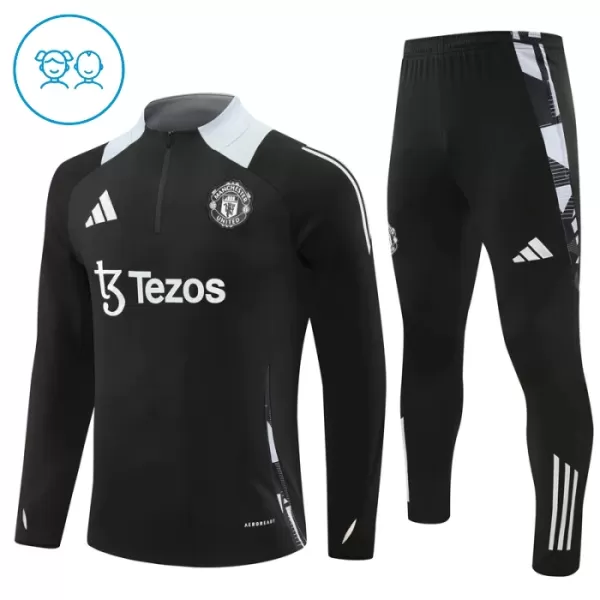 Manchester United Trenings Collegegenser Set Barn 2024/2025 Svart