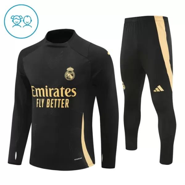 Real Madrid Trenings Collegegenser Set Barn 2024/2025 Svart