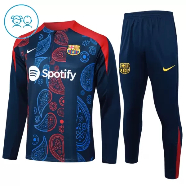 Barcelona Trenings Collegegenser Set Barn 2024/2025 Navy