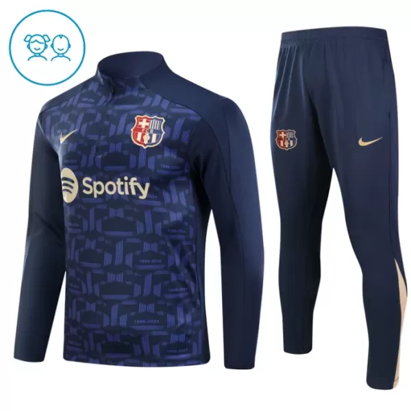 Barcelona Trenings Collegegenser Set Barn 2024/2025 Navy