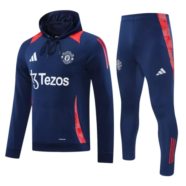 Manchester United Hoodie Trenings Collegegenser Set 2024/2025 Navy