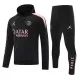 Paris Saint-Germain Hoodie Trenings Collegegenser Set 2024/2025 Svart