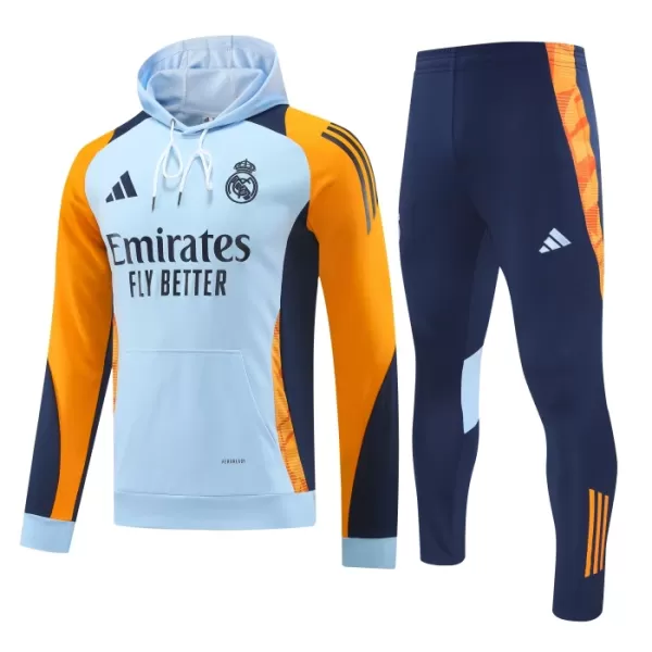 Real Madrid Hoodie Trenings Collegegenser Set 2024/2025 Blå